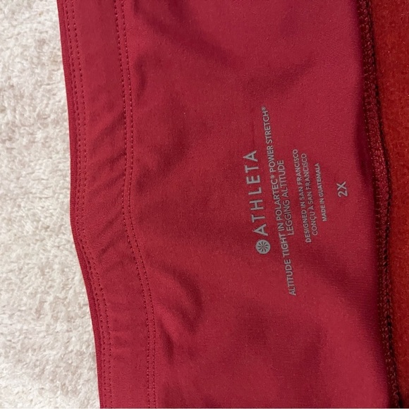 ATHLETA Altitude Tight Polartec Power Stretch Leggings 2X Plus Red Lined 486200 - Picture 4 of 8
